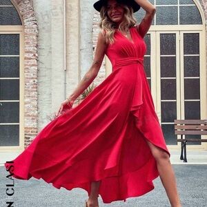 Sale 2/$15* SHEIN beautiful red dress NWOT, size M(6).